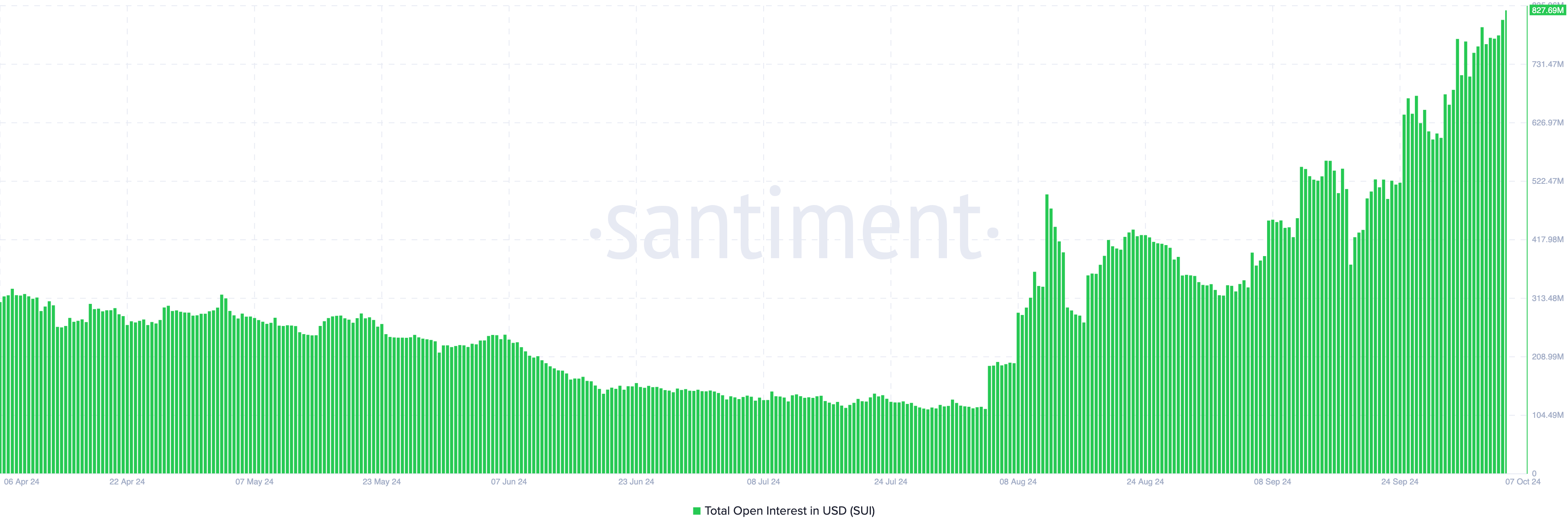 Sui Open Interest rises